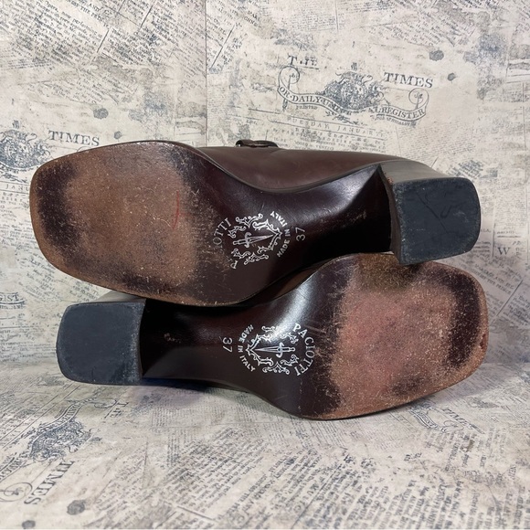 Cesare Paciotti Vintage Brown Oxford Heel Size 37 - Picture 9 of 16